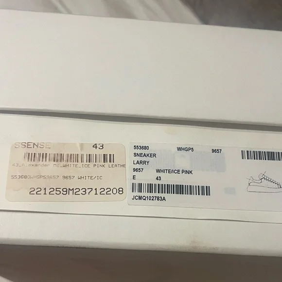 Alexander McQueen White and Pink Sneakers